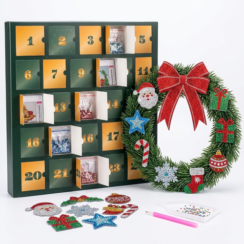 Velva Calendar Christmas Wreath
