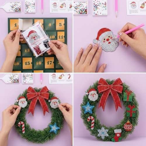 Velva Calendar Christmas Wreath